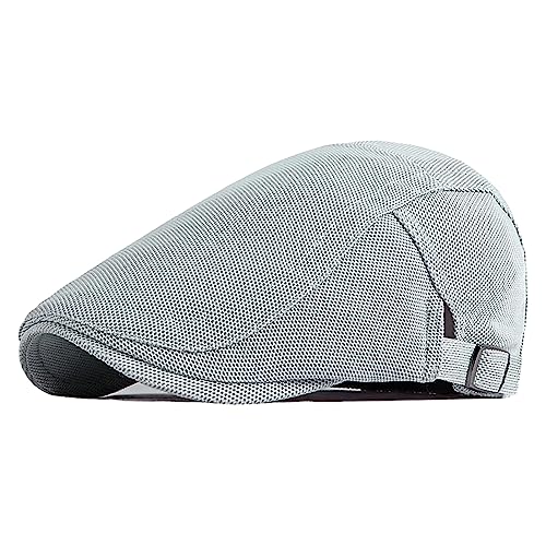 Herren Schiebermütze Retro Schirmmützen Barett Cap,Newsboy Sportmütze Flatcap Beret Baskenmütze, Flatmütze Einstellbare Cabbie Gatsby Cap von Bigoco