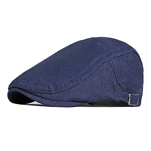 Herren Schiebermütze Retro Schirmmützen Barett Cap,Newsboy Sportmütze Flatcap Beret Baskenmütze, Flatmütze Einstellbare Cabbie Gatsby Cap von Bigoco