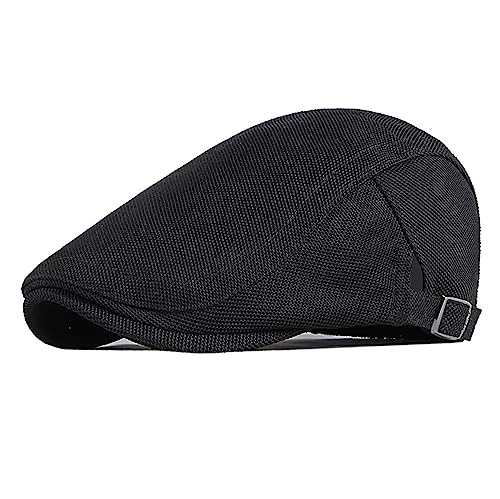 Herren Schiebermütze Retro Schirmmützen Barett Cap,Newsboy Sportmütze Flatcap Beret Baskenmütze, Flatmütze Einstellbare Cabbie Gatsby Cap von Bigoco