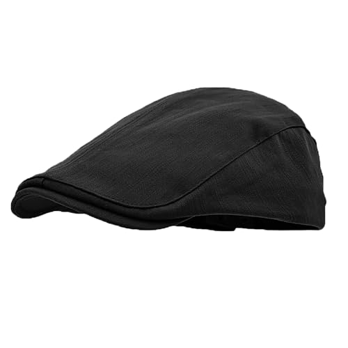 Schirmmütze Herren Baumwolle Schiebermütze Atmungsaktiv Einstellbare Barett Cap Stil Schiebekappe Gatsby Cap Cabbie Flatcap für Freizeit Jagd Retro von Bigoco