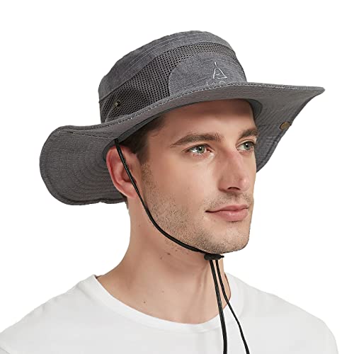 UV Schutz Sonnenhut Herren Baumwolle Sommerhut,Outdoor Fischerhut Buschhut Gartenhut Faltbar SafariHut,Breite Krempe Wanderhut Boonie Hat Damen von Bigoco