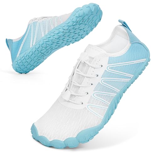 Bigzagger Barfuss Schuhe Damen Herren Sommer Barfußschuhe Damen Schnell Trocknend Badeschuhe mit Breite Zehenbox und Zero-Drop Sohle Unisex Barfussschuhe Traillaufschuhe Fitnessschuhe von Bigzagger