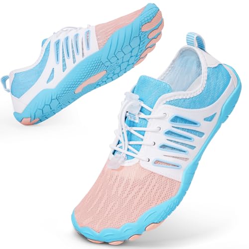 Bigzagger Barfuss Schuhe Damen Herren Sommer Barfußschuhe Damen Schnell Trocknend Badeschuhe mit Breite Zehenbox und Zero-Drop Sohle Unisex Barfussschuhe Traillaufschuhe Fitnessschuhe von Bigzagger