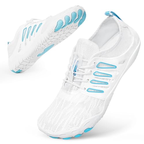 Bigzagger Barfuss Schuhe Damen Herren Sommer Barfußschuhe Damen Schnell Trocknend Badeschuhe mit Breite Zehenbox und Zero-Drop Sohle Unisex Barfussschuhe Traillaufschuhe Fitnessschuhe von Bigzagger
