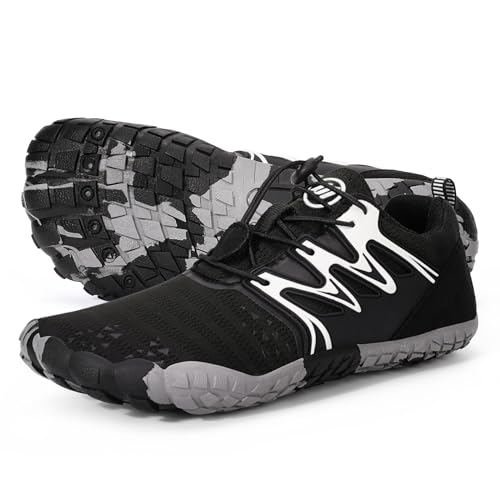 Bigzagger Barfußschuhe Damen Herren Traillaufschuhe mit Breite Zehenbox und Zero-Drop Sohlen Leicht Atmungsaktiv Barfuss Schuhe Komfort rutschfest Zehenschuhe Sportschuhe Fitnessschuhe von Bigzagger