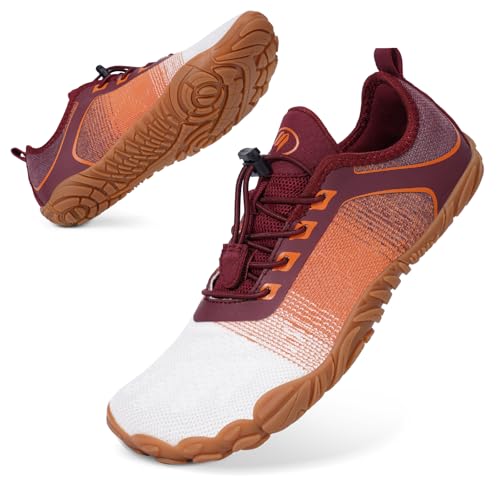Bigzagger Barfußschuhe Damen Herren Traillaufschuhe mit Breite Zehenbox und Zero-Drop Sohlen Leicht Atmungsaktiv Barfuss Schuhe Komfort rutschfest Zehenschuhe Sportschuhe Fitnessschuhe von Bigzagger