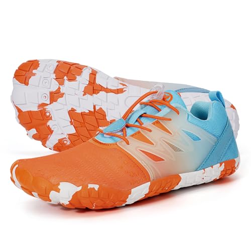 Bigzagger Barfußschuhe Damen Herren Traillaufschuhe mit Breite Zehenbox und Zero-Drop Sohlen Leicht Atmungsaktiv Barfuss Schuhe Komfort rutschfest Zehenschuhe Sportschuhe Fitnessschuhe von Bigzagger