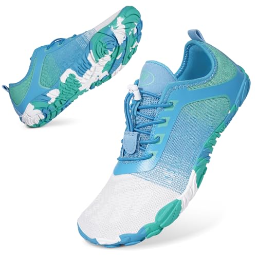 Bigzagger Barfußschuhe Damen Herren Traillaufschuhe mit Breite Zehenbox und Zero-Drop Sohlen Leicht Atmungsaktiv Barfuss Schuhe Komfort rutschfest Zehenschuhe Sportschuhe Fitnessschuhe von Bigzagger