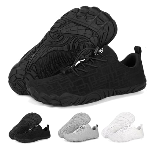 Bigzagger Barfußschuhe Damen Herren Traillaufschuhe mit Breite Zehenbox und Zero-Drop Sohlen Leicht Atmungsaktiv Barfuss Schuhe Komfort rutschfest Zehenschuhe Sportschuhe Fitnessschuhe von Bigzagger