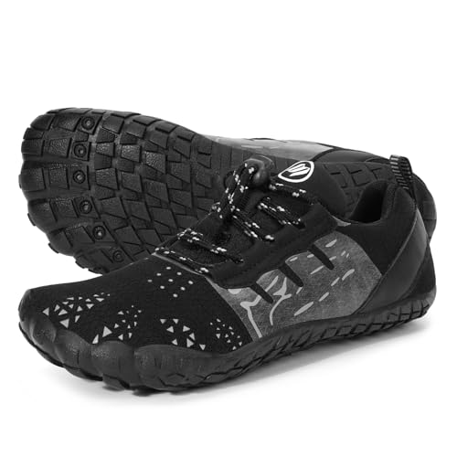 Bigzagger Barfußschuhe Damen Herren Traillaufschuhe mit Breite Zehenbox und Zero-Drop Sohlen Leicht Atmungsaktiv Barfuss Schuhe Komfort rutschfest Zehenschuhe Sportschuhe Fitnessschuhe von Bigzagger