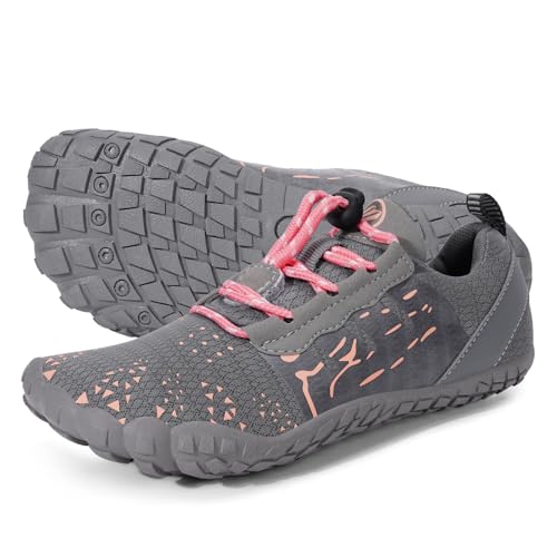 Bigzagger Barfußschuhe Damen Herren Traillaufschuhe mit Breite Zehenbox und Zero-Drop Sohlen Leicht Atmungsaktiv Barfuss Schuhe Komfort rutschfest Zehenschuhe Sportschuhe Fitnessschuhe von Bigzagger