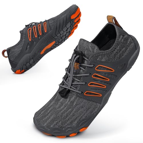 Bigzagger Barfußschuhe Herren Damen Sommer Barfuss Schuhe Schnell Trocknend Wasserschuhe mit Breite Zehenbox & Zero-Drop Sohle Badeschuhe Barfussschuhe Traillaufschuhe Fitnessschuhe von Bigzagger