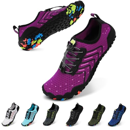 Bigzagger Barfußschuhe Herren Damen Sommer Barfuss Schuhe Schnell Trocknend Wasserschuhe mit Breite Zehenbox & Zero-Drop Sohle Badeschuhe Barfussschuhe Traillaufschuhe Fitnessschuhe von Bigzagger