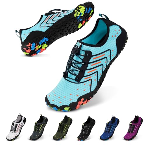 Bigzagger Barfußschuhe Herren Damen Sommer Barfuss Schuhe Schnell Trocknend Wasserschuhe mit Breite Zehenbox & Zero-Drop Sohle Badeschuhe Barfussschuhe Traillaufschuhe Fitnessschuhe von Bigzagger