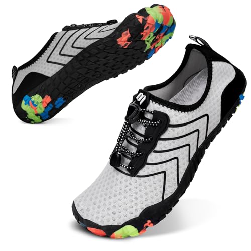 Bigzagger Barfußschuhe Herren Damen Sommer Barfuss Schuhe Schnell Trocknend Wasserschuhe mit Breite Zehenbox & Zero-Drop Sohle Badeschuhe Barfussschuhe Traillaufschuhe Fitnessschuhe von Bigzagger