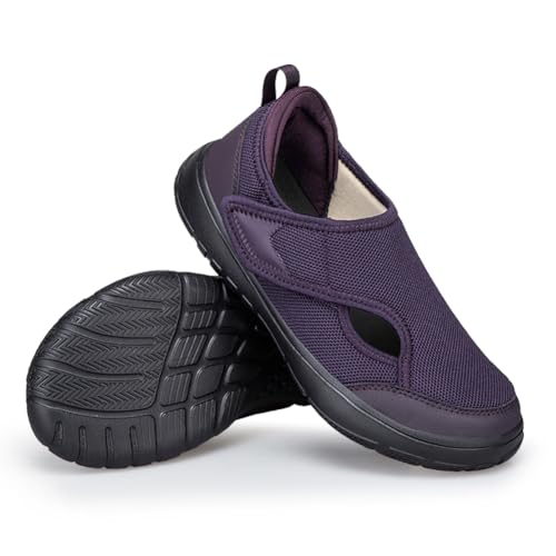 Bigzagger Diabetiker Hausschuhe Herren Damen Extra Weit Diabetiker Sandalen Senioren mit Klettverschluss Ultraleicht Diabetiker Orthopädische Schuhe für Geschwollene Füße von Bigzagger