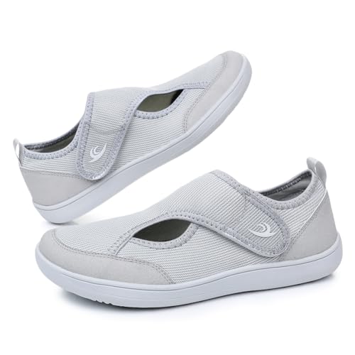 Bigzagger Diabetiker Sandalen Damen Extra Weit Diabetiker Hausschuhe mit Klettverschluss Orthopädische Sandalen Ultraleicht Gesundheitsschuhe Senioren Schuhe für Geschwollene Füße von Bigzagger