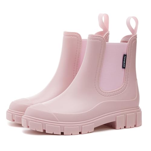 Bigzagger Gummistiefel Damen Halbhoch Gefüttert - Chelsea Boots Wasserdicht Rutschfeste Regenstiefel Stiefeletten Gartenschuhe von Bigzagger