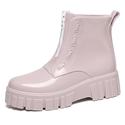 Bigzagger Gummistiefel Damen Halbhoch Gefüttert - Chelsea Boots Wasserdicht Rutschfeste Regenstiefel Stiefeletten Gartenschuhe von Bigzagger