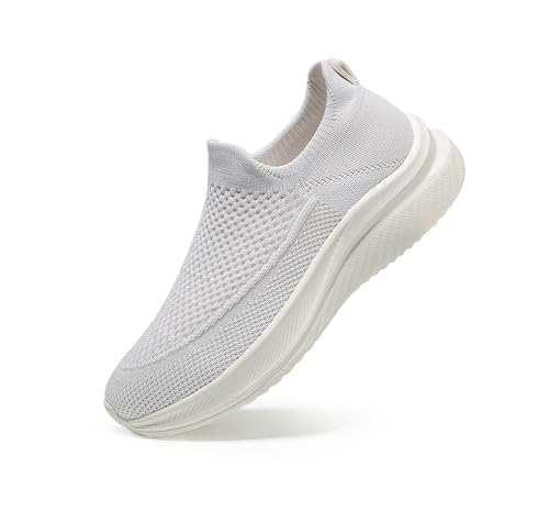 Bigzagger Slip on Sneaker Damen Herren Fußbogenstütze Orthopädische Schuhe Atmungsaktiv Leichte Schlupfschuhe Hände frei Slip in Turnschuhe Laufschuhe Sportschuhe(Rosa) von Bigzagger