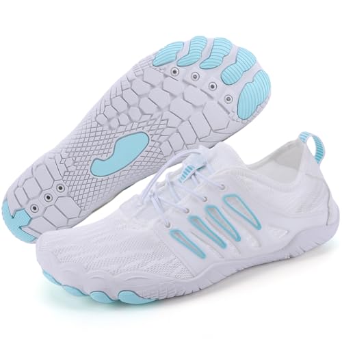 Bigzagger Unisex Badeschuhe Damen Herren Barfußschuhe rutschfest Weiche Sohle Wasserschuhe Atmungsaktiv Schwimmschuhe Schnell Trocknend Aquaschuhe Gr.35-47 von Bigzagger