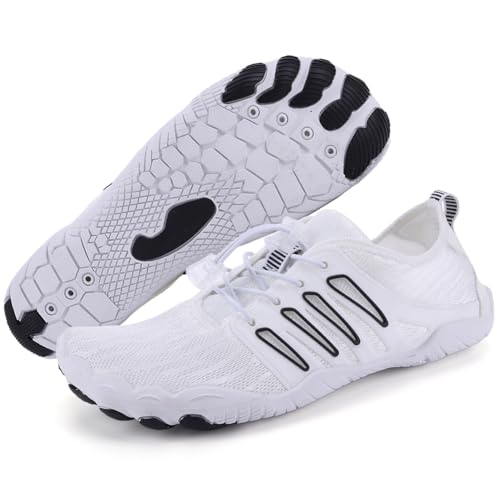 Bigzagger Unisex Badeschuhe Damen Herren Barfußschuhe rutschfest Weiche Sohle Wasserschuhe Atmungsaktiv Schwimmschuhe Schnell Trocknend Aquaschuhe Gr.35-47 von Bigzagger