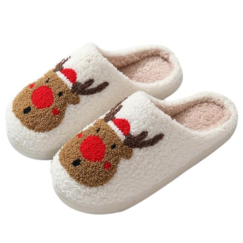 Bigzagger Weihnachts Hausschuhe Kinder Weiche Plüsch Pantoffeln Kinder Rutschfeste Bequem Flaumig Slippers Warme Winter Hausschuhe Kinder Weihnachts Geschenke Slippers für Jungen Mädchen von Bigzagger