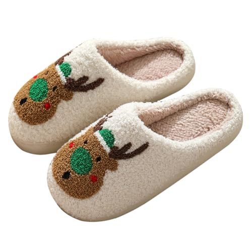 Bigzagger Weihnachts Hausschuhe Kinder Weiche Plüsch Pantoffeln Kinder Rutschfeste Bequem Flaumig Slippers Warme Winter Hausschuhe Kinder Weihnachts Geschenke Slippers für Jungen Mädchen von Bigzagger