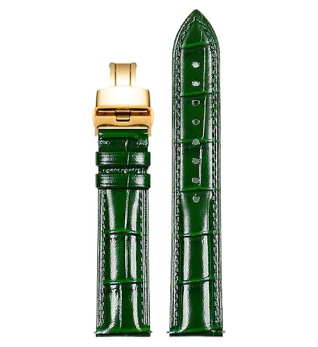 Bihahyj 12mm-22mm Damen-Uhrenarmband aus Leder mit Schmetterlingsverschluss, Farbe 2, 18mm von Bihahyj