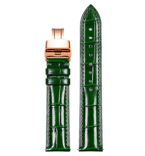 Bihahyj 12mm-22mm Damen-Uhrenarmband aus Leder mit Schmetterlingsverschluss, Farbe 3, 18mm von Bihahyj