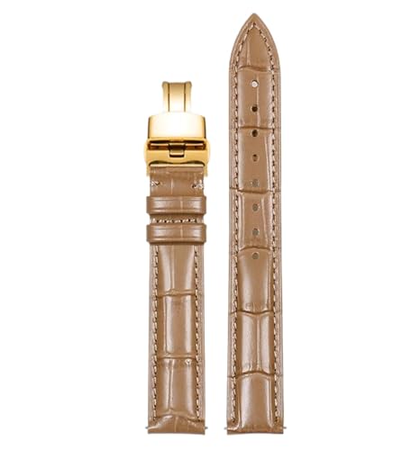 Bihahyj 12mm-22mm Damen-Uhrenarmband aus Leder mit Schmetterlingsverschluss, Farbe 8, 16mm von Bihahyj