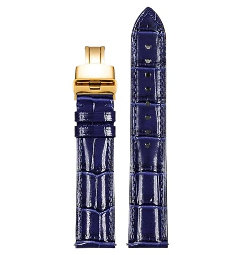 Bihahyj Lederarmband mit Butterfly-Verschluss 12mm-22mm für Damen, Farbe 14, 18mm von Bihahyj