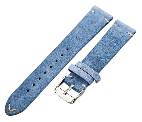 Bihahyj Uhrenarmband 14mm-22mm Echtes Wildleder Leder Schnellverschluss Armband, Farbe 8, 18 mm von Bihahyj