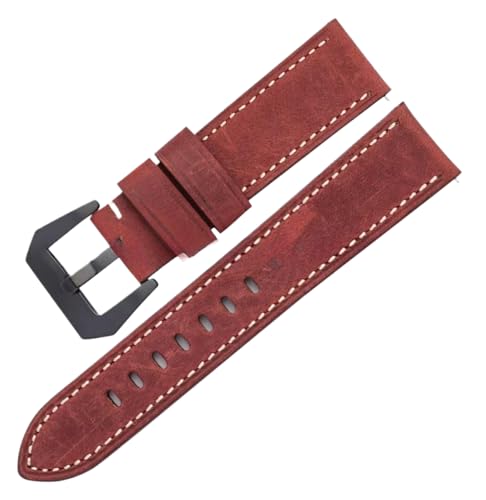 Bihahyj Uhrenarmband 20mm/22mm/24mm Schnellverschluss Echtleder Uhrenarmband, Farbe 3 Schwarz, 20 mm von Bihahyj