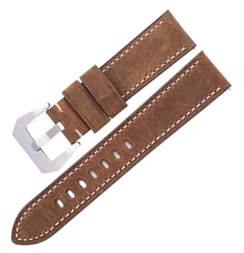 Bihahyj Uhrenarmband 20mm/22mm/24mm Schnellverschluss Echtleder Uhrenarmband, Farbe 5 Schwarz, 22 mm von Bihahyj