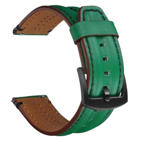 Bihahyj Uhrenarmband 22mm, Echtlederarmband mit Doppeldrachenknochen-Design, Farbe 10 Schwarz, 22 mm von Bihahyj