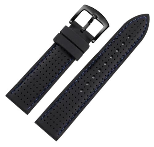 Bihahyj Uhrenarmband Atmungsaktives Gummiarmband in Schwarz 19mm-24mm, Farbe 11, 19 mm Bihahyj Uhrenarmband Atmungsaktives Gummiarmband in Schwarz 19mm-24mm, Farbe 11, 19 mm von Bihahyj
