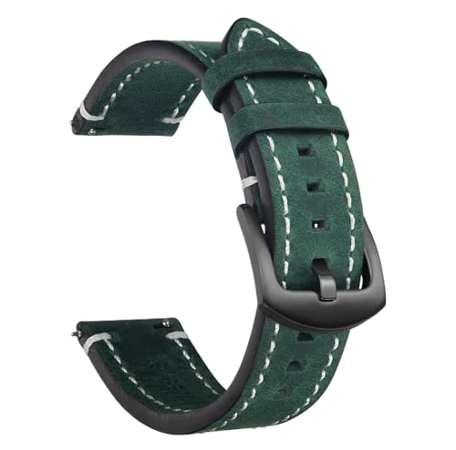 Bihahyj Uhrenarmband Crazy Horse Leder Uhrenarmband 18mm-24mm Schnellverschluss, Farbe 7 Schwarz, 24 mm von Bihahyj