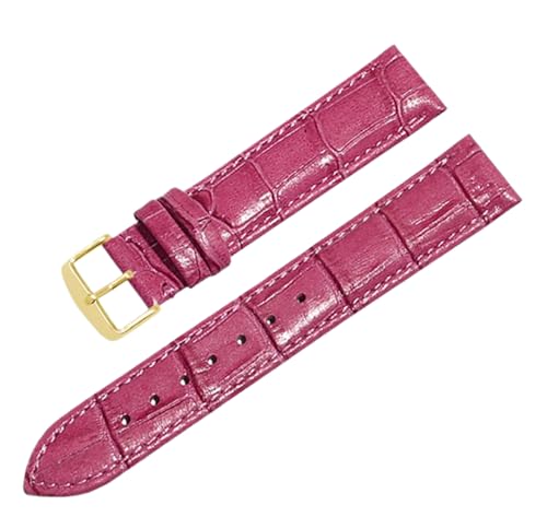 Bihahyj Uhrenarmband Echtleder 10mm-24mm mit Butterfly-Verschluss, Farbe 12, 14 mm von Bihahyj