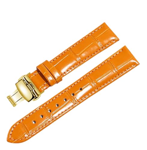 Bihahyj Uhrenarmband Echtleder 10mm-24mm mit Butterfly-Verschluss, Farbe 19, 15 mm von Bihahyj