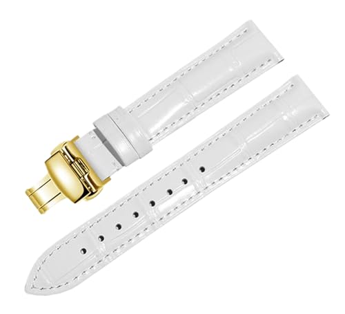 Bihahyj Uhrenarmband Echtleder 10mm-24mm mit Butterfly-Verschluss, Farbe 21, 14 mm von Bihahyj