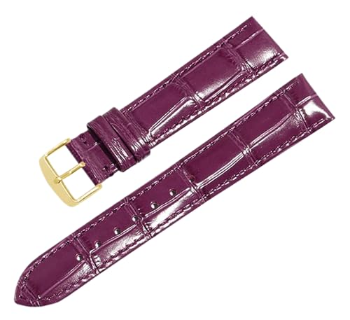 Bihahyj Uhrenarmband Echtleder 10mm-24mm mit Butterfly-Verschluss, Farbe 5, 17 mm von Bihahyj