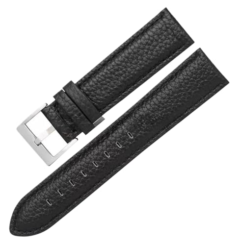 Bihahyj Uhrenarmband Echtleder 20mm/22mm, Farbe 1 Schwarz, 22 mm von Bihahyj