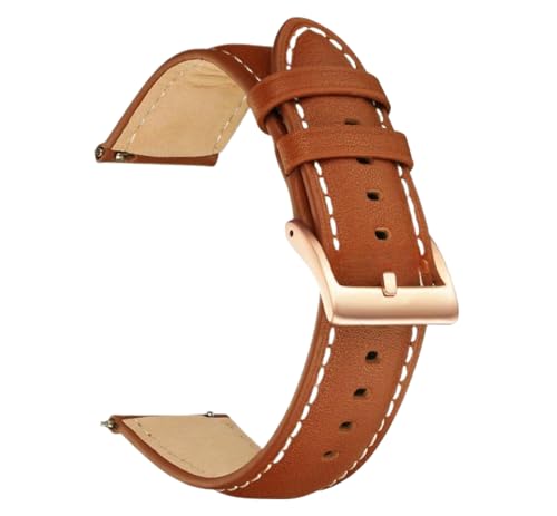 Bihahyj Uhrenarmband Echtleder Uhrenarmbänder Schnellverschluss 14mm-22mm, Farbe 7 Schwarz, 22 mm von Bihahyj