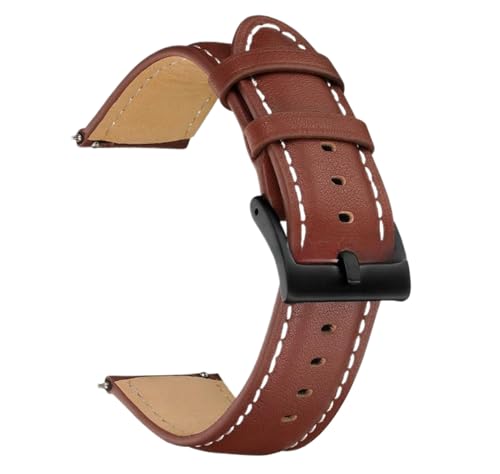 Bihahyj Uhrenarmband Echtleder Uhrenarmbänder Schnellverschluss 14mm-22mm, Farbe 8 Schwarz, 14 mm von Bihahyj