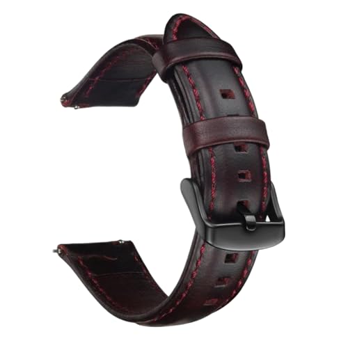 Bihahyj Uhrenarmband Echtleder Uhrenarmband 18mm, 20mm, 22mm, 24mm Schnellverschluss, Farbe 2 Schwarz, 18 mm von Bihahyj