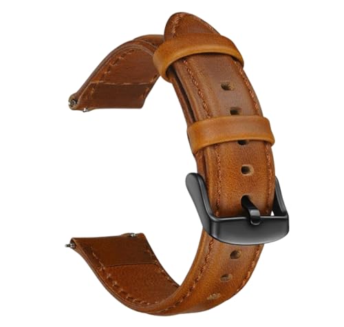 Bihahyj Uhrenarmband Echtleder Uhrenarmband 18mm, 20mm, 22mm, 24mm Schnellverschluss, Farbe 3 Schwarz, 18 mm von Bihahyj