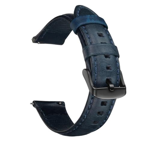 Bihahyj Uhrenarmband Echtleder Uhrenarmband 18mm, 20mm, 22mm, 24mm Schnellverschluss, Farbe 7 Schwarz, 18 mm von Bihahyj