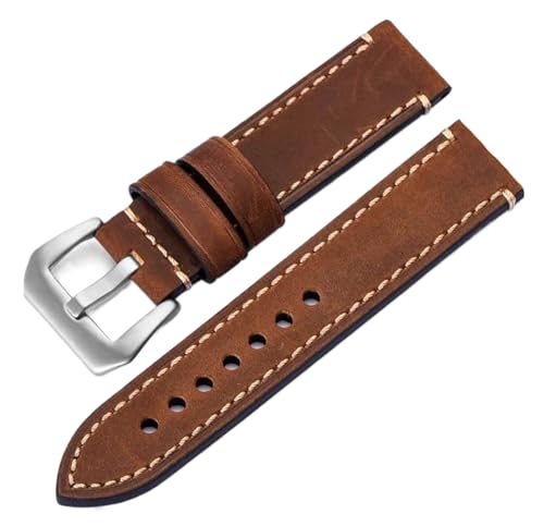 Bihahyj Uhrenarmband Echtleder Uhrenarmband mit Schnellverschluss 18mm-24mm, Farbe 2 Schwarz, 18 mm von Bihahyj