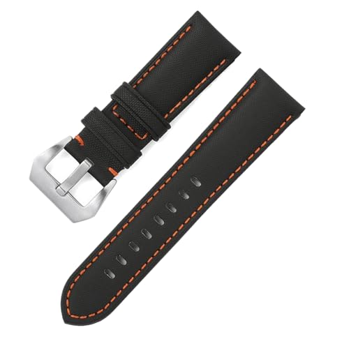 Bihahyj Uhrenarmband Nylon Casual Uhrenarmband 20mm bis 26mm, Farbe 1 Schwarz, 20 mm von Bihahyj